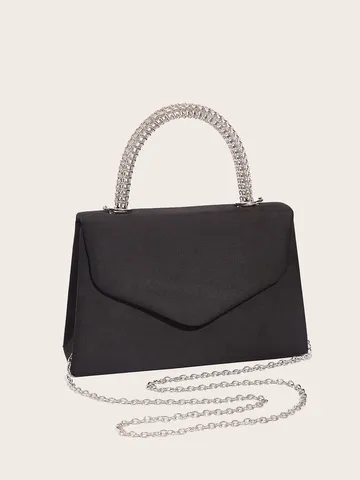 Elegant Velvet Evening Bag For Women Minimalist Solid Color Envelope Clutch Chain Shoulder Bag High Quality Handbag Banquet Purse