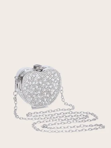 Mode Acryl Strass Abendtasche Apfelförmig Luxus Kette Schulter Umhängetasche Süße Mini Kopfhörer Clutch Für Damen Party