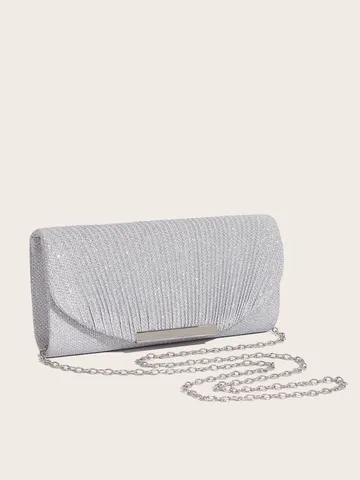 Damen Elegant Plissee Abendtasche Strass Clutch Handtasche Für Hochzeit Party Glitzer Handtasche Mit Kettengurt