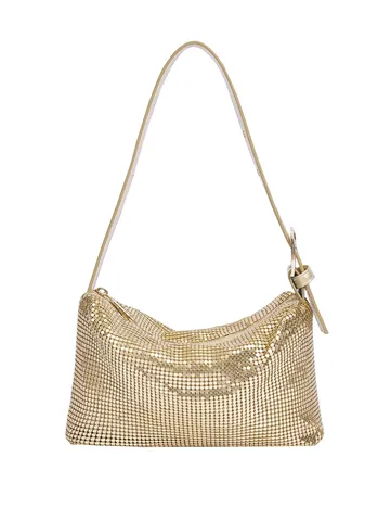 Damen Mode Pailletten Metallnetz Abendtasche Elegant Verstellbarer Riemen Umhängetasche Crossbody Clutch Handtasche Für Party Bankett