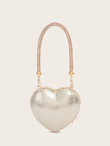Damen Herzförmige Strass Abendtasche Funkelnde Hochzeit Clutch Party Handtasche Formelles Bankett Braut Schmuck Handtasche