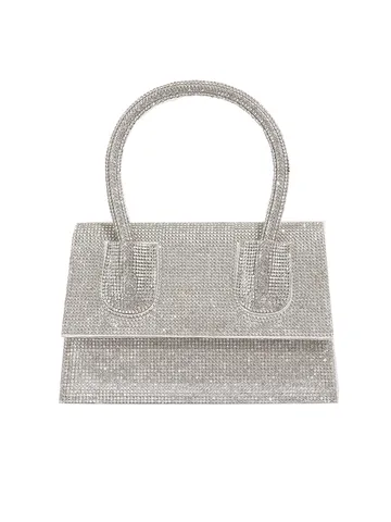 Damen Luxus Strass Abendtasche PU Leder Glitzernde Handtasche Party Hochzeit Clutch Tasche mit Metallkette