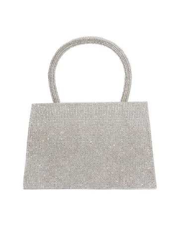 Damen Luxus Strass Abendtasche PU Leder Glitzernde Handtasche Party Hochzeit Clutch Tasche mit Metallkette