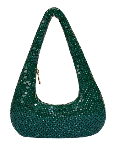 Damen Pailletten Abendtasche Aluminium Metallgeflecht Schultertasche Mode Mini Handtasche Für Hochzeit Party