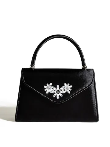 Luxus Satin Abendtasche Für Damen Elegant Strass Blume Spitze Clutches Party Hochzeit Kette Schultertasche Handtasche