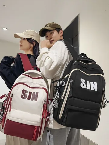 Trendy Large Capacity Nylon Backpack For Students Waterproof Street Style School Bag And Handbag Set For High School Boys