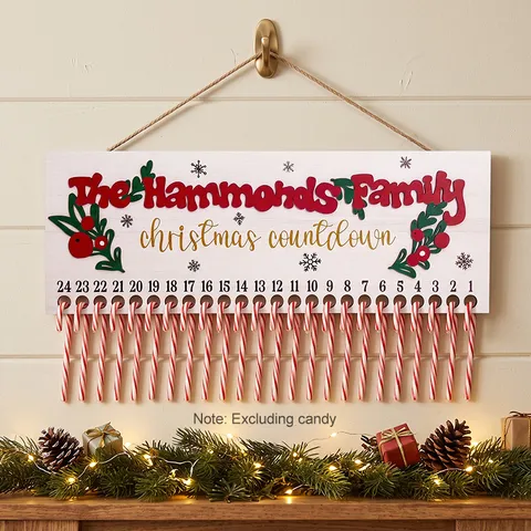 Frohe Weihnachten Holz Countdown Kalender Plakette Wandbehang Schild Wohnkultur Urlaub Adventskalender Brett