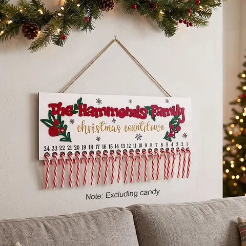 Frohe Weihnachten Holz Countdown Kalender Plakette Wandbehang Schild Wohnkultur Urlaub Adventskalender Brett