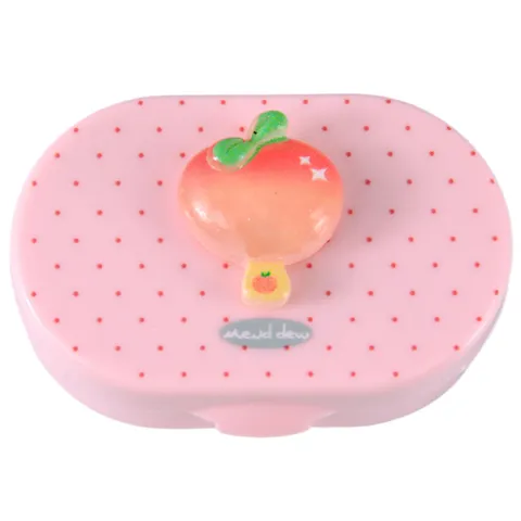 Schattige Cartoon Ijslolly Contactlenshouder Draagbare Mini Reis Spiegel Verzorgingsdoos Met Stippen Hars Decoratie Accessoires Voor Dames