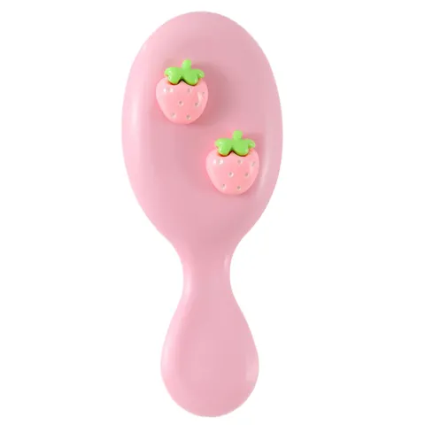 Pettine per Capelli Carino Cartone Animato Fragola Plastica Cuscino Aria Massaggio Pettine Pieghevole Portatile Con Specchio per Studente Ragazza Quotidiano Viaggio