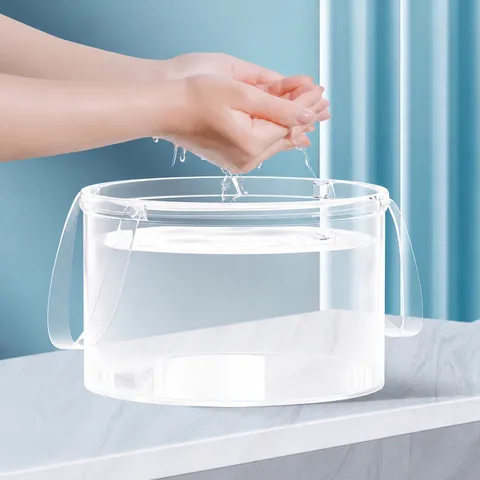Secchio d'Acqua Pieghevole Portatile Bacinella da Viaggio in PVC Trasparente Per Campeggio All'aperto Cucina Lavanderia
