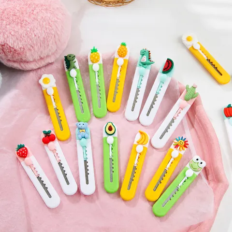Taglierino Portatile Carino Da Frutta Mini Taglierina Per Scatole Studente Ufficio Carta Taglio Coltello Cancelleria