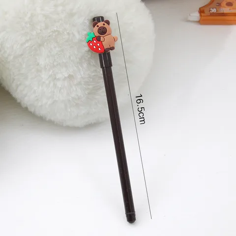 Cute Cartoon Capybara Gel Pen Plastic Black Carbon Ink Signing Pen For Students School Office Writing Supplies