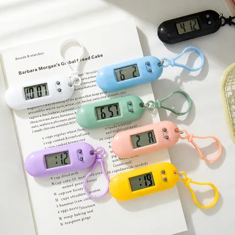 Candy Color Minimalist Electronic Watch Portable Mini Pocket Watch Cute Oval Electronic Timer Digital Watch