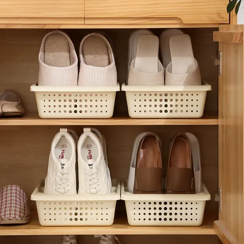 Plastic Shoe Storage Box Drawer Type Stackable Shoe Organizer Container Space Saving Home Closet Sneaker Holder