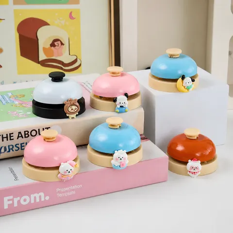 Cute Cartoon Animal Desk Call Bell Metal Alloy Hand Press Service Bell Restaurant Counter Response Bell Home Office Decor