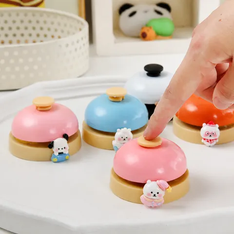 Cute Cartoon Animal Desk Call Bell Metal Alloy Hand Press Service Bell Restaurant Counter Response Bell Home Office Decor