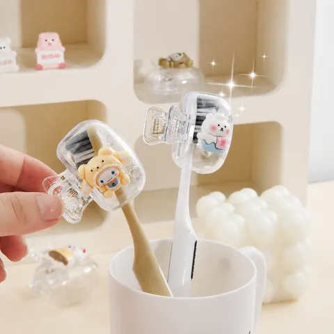 Portable Travel Toothbrush Cover Cute Cartoon Protective Cap Dustproof Toothbrush Head Holder Case Oral Care Accessories