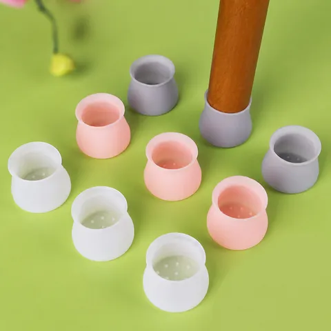 Silicone Chair Leg Covers Floor Protectors Anti Slip Furniture Leg Caps For Dining Chair Stool Silent Wear Resistant