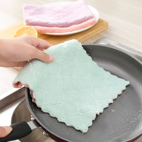 Microfiber Kitchen Cleaning Cloth Thickened Absorbent Dish Towel Lint Free Household Cleaning Rag For Daily Use