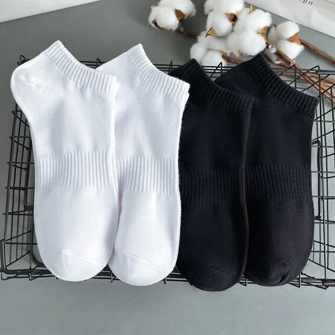 Men's Breathable Cotton Solid Color Short And Crew Socks Casual Athletic Daily Wear Comfortable Socks