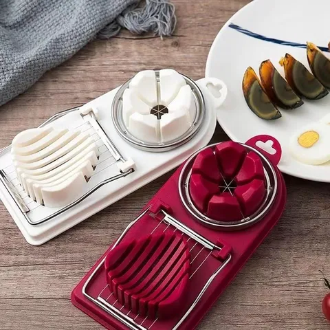 Stainless Steel Egg Slicer Multi Functional Egg Cutter Hard Boiled Eggs Fruit Slicing Tool Kitchen Gadget