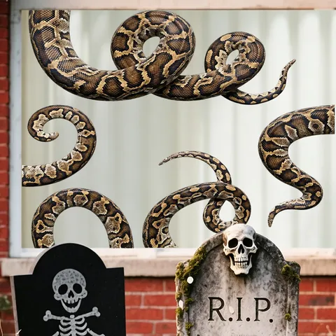 Halloween Spettrale Serpente Adesivi per Finestre PVC Statico Aderente Decals Orrore Scherzo Vetro Adesivo da Parete Per Festa a Casa