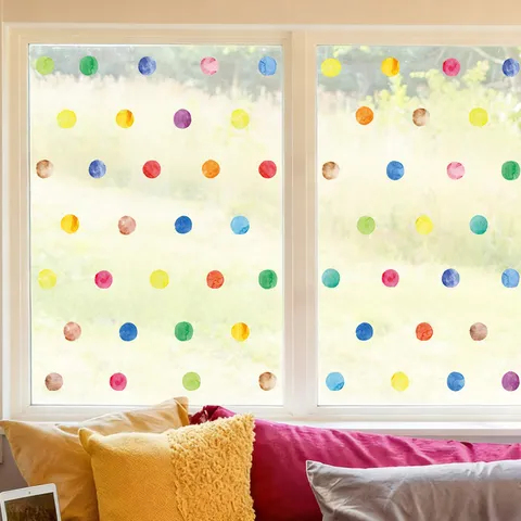 Bohemian Watercolor Polka Dots Wall Stickers Colorful Round PVC Decals For Kids Girls Bedroom Home Decor
