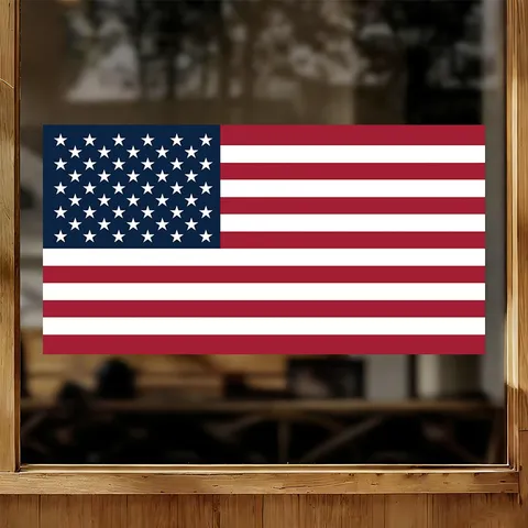 American Independence Day Window Cling United States Flag Wall Sticker PVC Static Decal For Home Glass Decoration