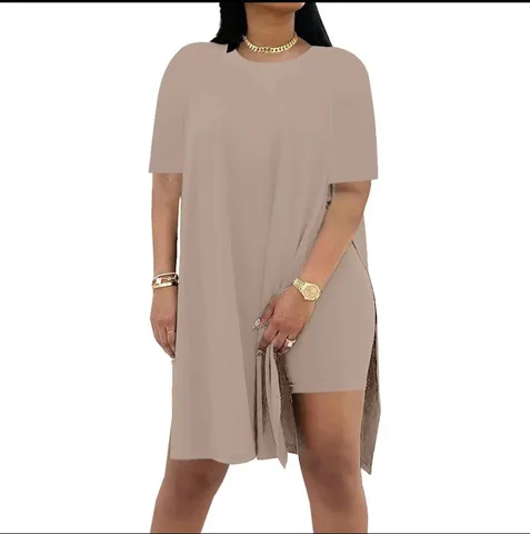 Dames Casual Top And Bottom Polyester Elastaan Set Met Ronde Hals en Korte Mouwen voor de Zomer