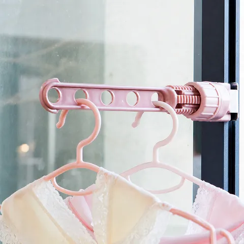 Portable Travel Clothes Hanger Hook Window Frame Fixed Drying Rack Plastic Multifunctional Clothes Organizer