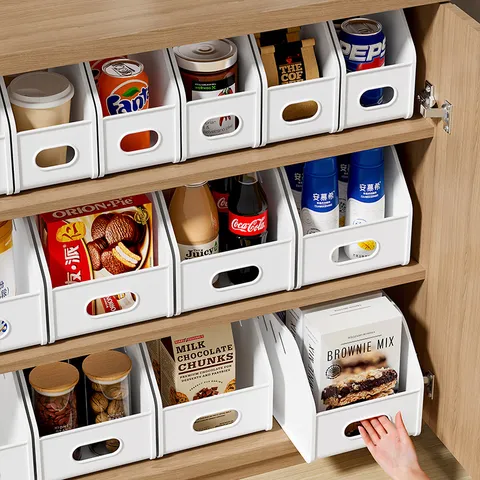 Plastic Storage Basket Kitchen Cabinet Organizer Desktop Sundries Storage Box Small Large Household Container