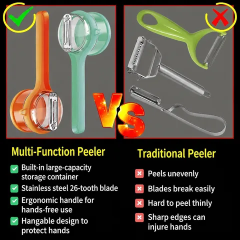 Multi-function Fruit Vegetable Peeler With Storage Box Plastic Household Apple Pear Asparagus Peeling Knife Kitchen Tool
