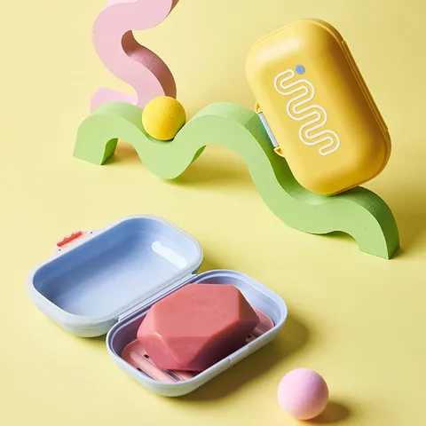 Portable Travel Soap Dish With Lid Plastic Sealed Draining Soap Holder Container Case For Bathroom Home Travel Organizer