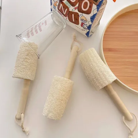 Natürliches Luffa Geschirrbürste Holzgriff Tassenreinigungsbürste Küche Topf Schüssel Schrubbbürste Umweltfreundliches Reinigungswerkzeug