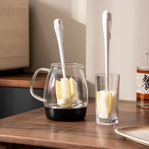 Long Handle Cup Cleaning Brush Sponge Bottle Brush Deep Cleaning Tool for Kitchen Glassware Water Cups and Bottles