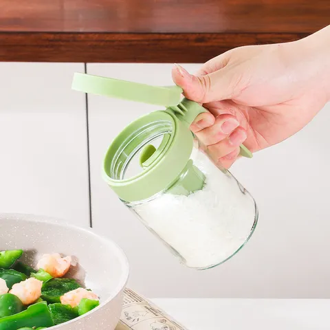 Keuken Glas Kruidenpot Verzegelde Kruidencontainer Met Deksel En Lepel Transparante Kruidenopslagfles Voor Zout