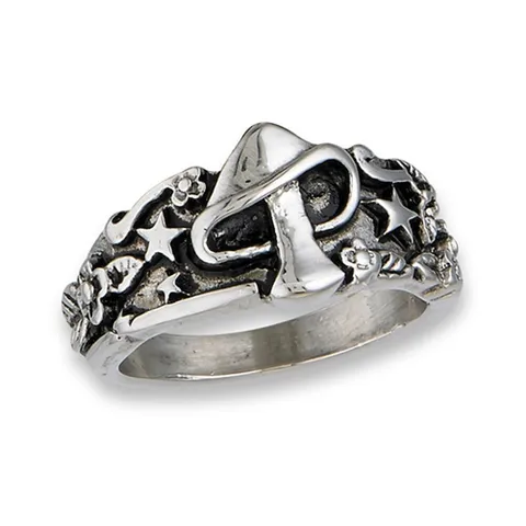 Vintage Mushroom Star Ring For Men Women Alloy Relief Finger Ring Retro Aesthetic Fashion Jewelry Gift