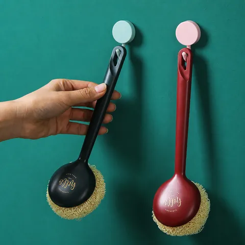 Long Handle Cleaning Brush With Replaceable Ball Dishwashing Pot Scrubbing Brush Household Kitchen Cleaning Tool