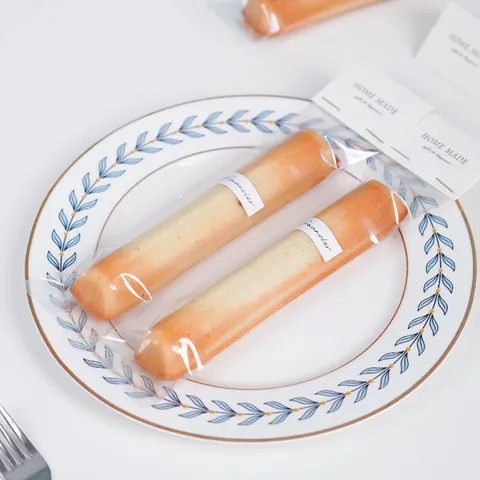 Transparent Cigar Financier Packaging Bags Bakery Dessert Food Wrapping Bags Seal Bags For Biscuit Nougat