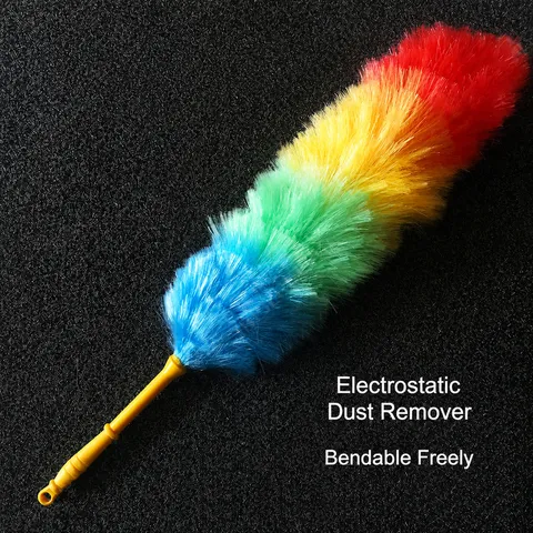 Spolverino Colorato in Fibra di Plastica per la Casa con Manico Lungo Strumento di Pulizia Flessibile per Ufficio e Auto