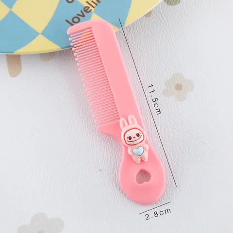 Cute Cartoon Rabbit Mini Portable Hair Comb For Girls Kids Plastic Detangling Brush Small Travel Hair Brush Candy Color Hair Combs