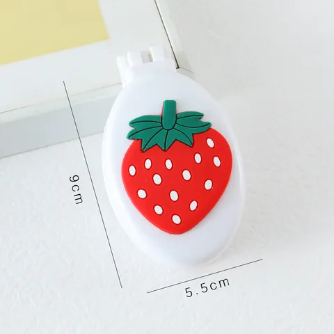 Brosse à Cheveux Pliable Portable Avec Miroir de Maquillage Compact Macaron Mignon Patch de Dessin Animé Mini Peigne de Massage de Poche Pour Femmes