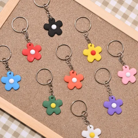 Portachiavi con Fiore Colorato in Stile Ins Coreano Campanella Colore Caramella Ciondolo Donna Charm per Borsa Accessori
