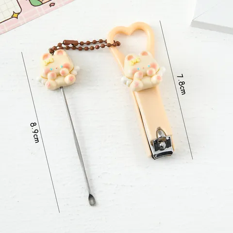 Cute Cartoon Rabbit Wing Nail Clipper And Ear Spoon Set Portable Stainless Steel Nail Cutter For Daily Care
