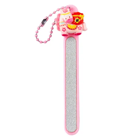 Portable Cute Cartoon Pony Nail File Manicure Tool Stainless Steel Sanding Strip Professional Nail Buffer Nail Care