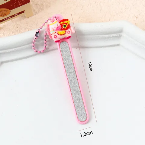 Portable Cute Cartoon Pony Nail File Manicure Tool Stainless Steel Sanding Strip Professional Nail Buffer Nail Care