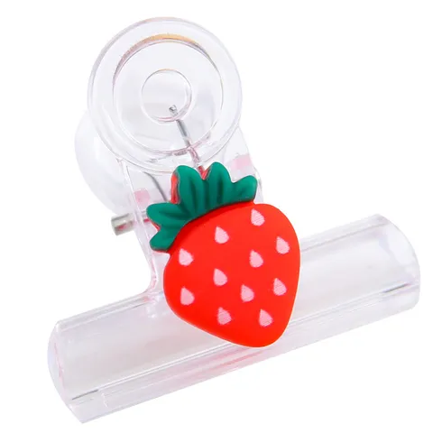 Clips per Raccoglitore in Plastica Trasparente di Cartone Animato Carino Clip di Sigillatura per Carta da Test per Studenti Creativi Cancelleria per Ufficio Frutta Animale