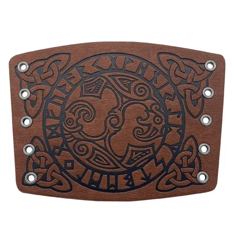 Medieval Viking Odin Raven Embossed Leather Bracer Renaissance Cosplay Arm Guard Vintage Punk Wristband