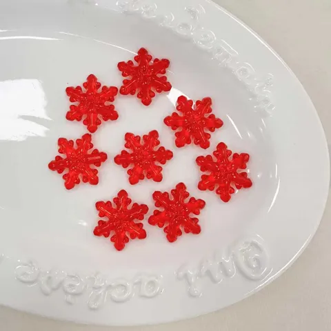 Cuentas Sueltas de Copo de Nieve Acrílico Multicolor Transparente Agujero Pasante Material Colgante Para Manualidades DIY Joyería